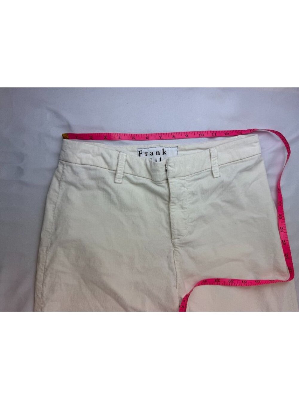 Frank & Eileen Pants Kinsale Straight Crop Light Micro Corduroy OFF WHITE 8 - Picture 6 of 8